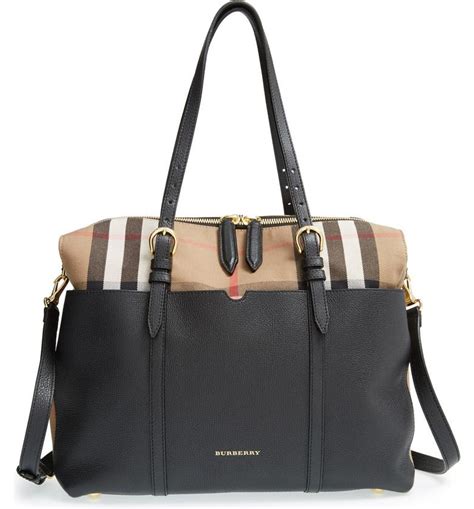 Burberry Mason House Check and Leather diaper bag 